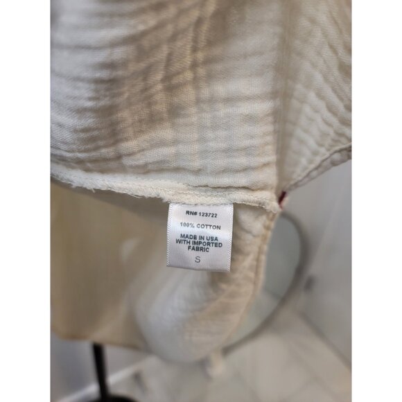 Xirena Gauze Cotton Long Sleeve Peasant Blouse Top Womens Size Small Cream - Picture 4 of 5